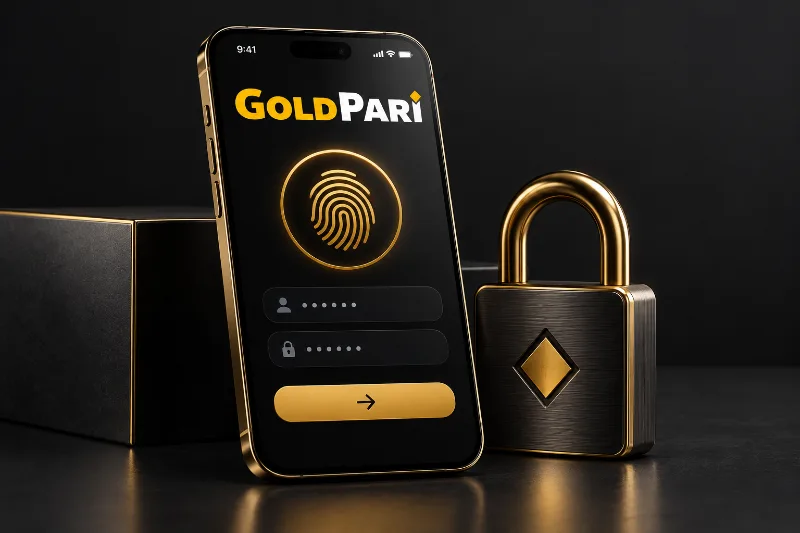 Вход в Gold Pari: символы отпечатка пальца и замка